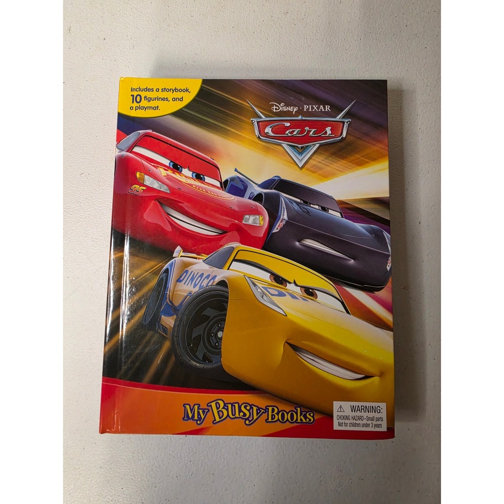 Disney Pixar Cars My Busy Books Storybook 10 Figurines and Playmat Set